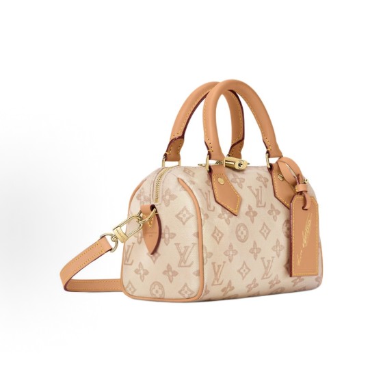 LOUIS VUITTON Speedy Bandouliere 20 Brand logo pendant single-shoulder crossbody handbag, brown