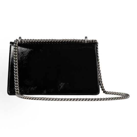 GUCCI Dionysus distressed tiger-head clasp press lock crossbody single-shoulder bag, small size for women, black