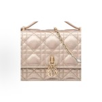 DIOR My Dior metal logo pendant detachable chain single-shoulder handbag mini Women\'s light gold