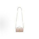 DIOR My Dior metal logo pendant detachable chain single-shoulder handbag mini Women\'s light gold