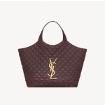 SAINT LAURENT YSL Icare Tote Bag Tote Bag Shopping Bag Sheepskin Shoulder Bag Large Cabernet Sauvignon Red