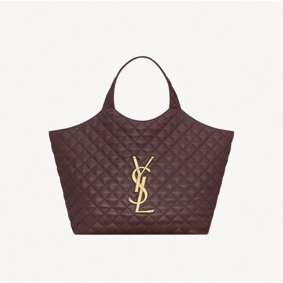 SAINT LAURENT YSL Icare Tote Bag Tote Bag Shopping Bag Sheepskin Shoulder Bag Large Cabernet Sauvignon Red