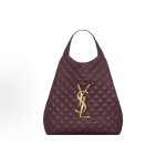SAINT LAURENT YSL Icare Tote Bag Tote Bag Shopping Bag Sheepskin Shoulder Bag Large Cabernet Sauvignon Red