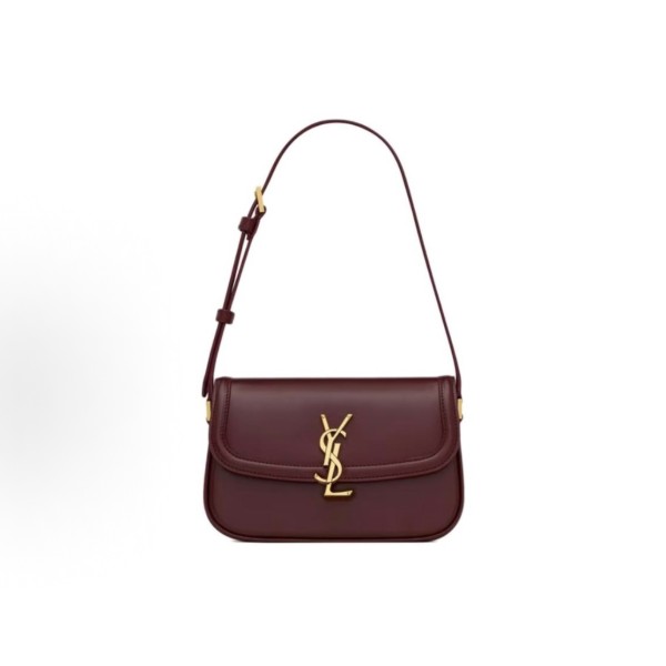 SAINT LAURENT YSL SOLFERINO shoulder bag Medium size Cabernet Sauvignon red