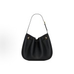 SAINT LAURENT golden Logo adjustable shoulder strap grated leather single-shoulder bag handbag