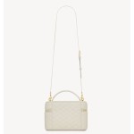 SAINT LAURENT YSL GABY bronze-decorated sheepskin single-shoulder bag, large white