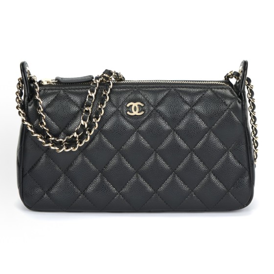 CHANEL 25A grain cowhide material, gold metal HOBO underarm bag, crossbody single-shoulder bag, black