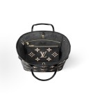 LOUIS VUITTON NEVERFULL MM 颗粒⾯压花  中号 ⿊⾊拼浅驼⾊