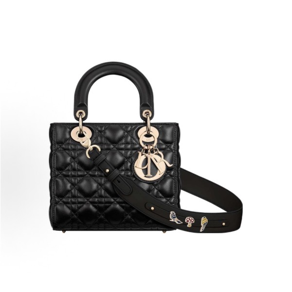 DIOR迪奥 Lady Dior My ABCDior 戴妃包 单肩斜挎⼿提包 ⼩号 ⼥款 ⿊色