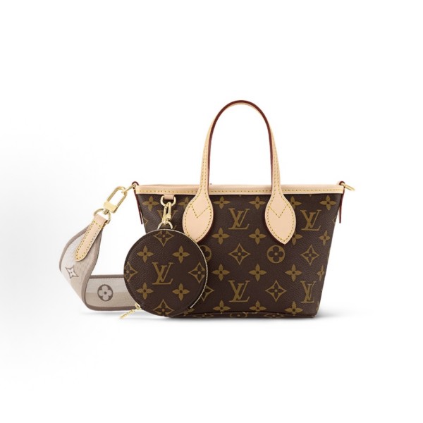 LOUIS VUITTON NEVERFULL BB 可拆卸可调节肩带拉链  ⼩号  棕⾊