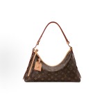 LOUIS VUITTON Carryall East West ⾦⾊五⾦件可拆卸字⺟名牌 单肩包  棕⾊