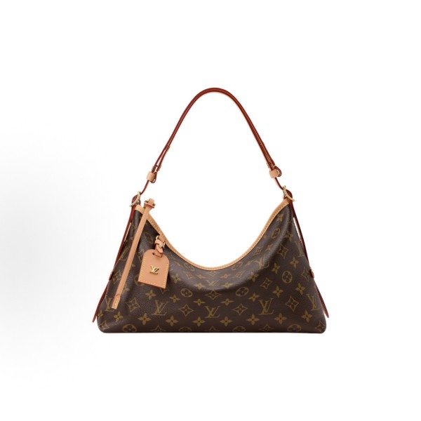 LOUIS VUITTON Carryall East West ⾦⾊五⾦件可拆卸字⺟名牌 单肩包  棕⾊