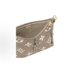 LOUIS VUITTON Carryall PM 可调节肩带拉链  ⼩号  鸽⼦灰拼奶油⽶⾊