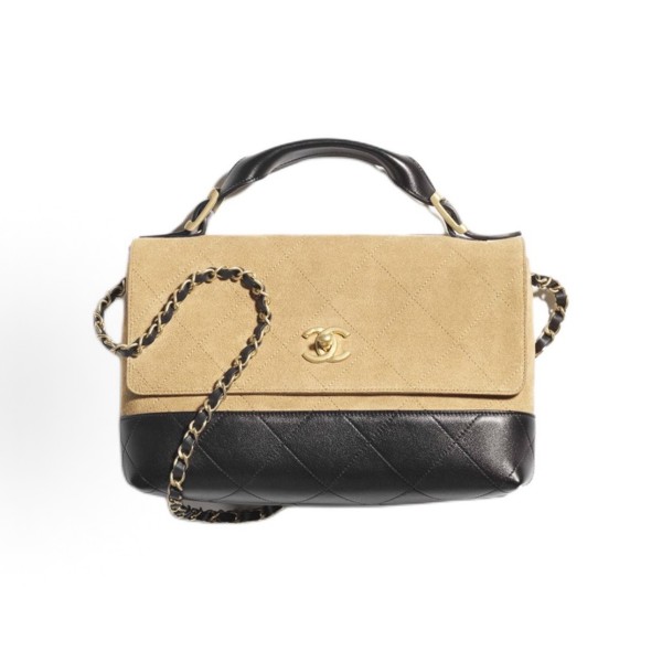 CHANEL香奈儿 25A   单肩手提包 大号  米黑