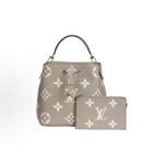 LOUIS VUITTON NÉONOÉ 压印 压纹粒面 中号 大象灰拼奶白色
