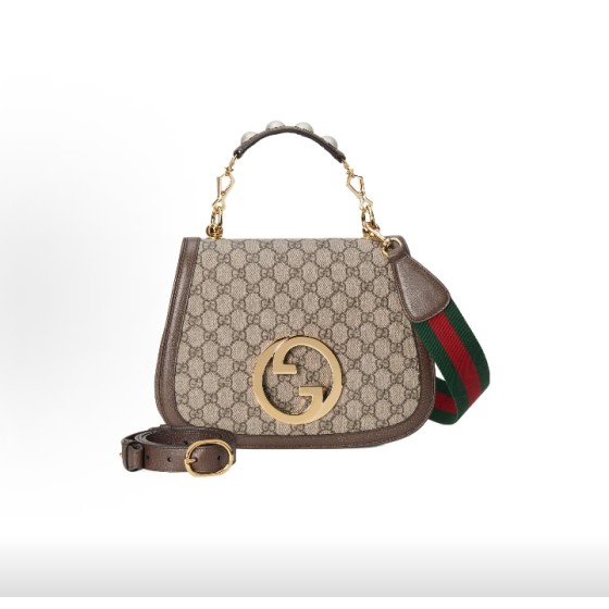 GUCCI古驰 Blondie 单肩斜挎手提包 中号 女款 棕色