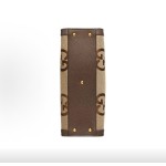 GUCCI古驰 Diana 购物袋 单肩斜挎手提包 小号 男女同款 情侣款 棕色拼米色