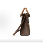 GUCCI古驰 Diana 购物袋 单肩斜挎手提包 小号 男女同款 情侣款 棕色拼米色