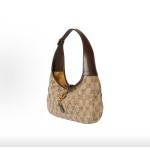 GUCCI古驰 Jackie Slim 单肩包 小号 女款 沙色拼棕色