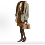 GUCCI古驰 Ophidia 手提包 中号 女款 米色拼棕色