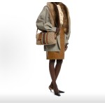 GUCCI古驰 Ophidia 手提包 中号 女款 米色拼棕色