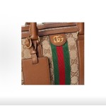 GUCCI古驰 Ophidia 手提包 中号 女款 米色拼棕色