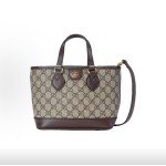 GUCCI古驰 Ophidia 单肩斜挎手提包 迷你 女款 米色拼乌木色