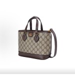 GUCCI古驰 Ophidia 单肩斜挎手提包 迷你 女款 米色拼乌木色