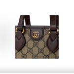 GUCCI古驰 Ophidia 单肩斜挎手提包 迷你 女款 米色拼乌木色