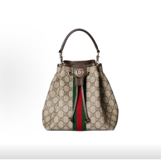 GUCCI古驰 Ophidia 水桶包 单肩手提包 小号 女款 棕色