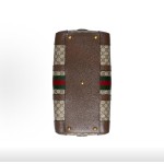 GUCCI古驰 Savoy 调节肩带拉链开合 手提单肩斜挎旅行包 大号 男款 米色拼棕色