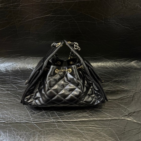 25c Hobo drawstring playful leather bag small mandarin duck color