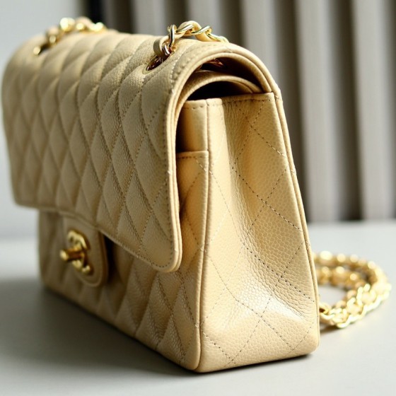 Chip version original factory caviar special grade all steel original factory leather medium apricot color