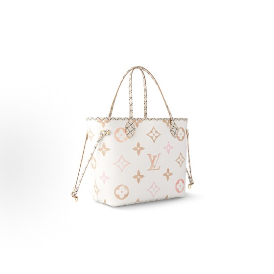 LOUIS VUITTON NEVERFULL Summer Limited Edition Watercolor Series Letter pattern printed Tote bag, Tote bag shopping bag, medium size handbag