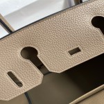 Half handmade Birkin all steel hardware wax wire platinum 30cm A-level Togo leather spotted dove grey gold buckle