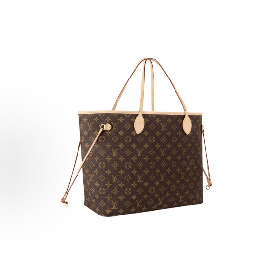 Louis Vuitton Neverfull — Classic Monogram Tote Bag (with Removable Pouch) | Coated Canvas with Cowhide Trim | Handbag & Shoulder Bag | Large | Women's | Brown